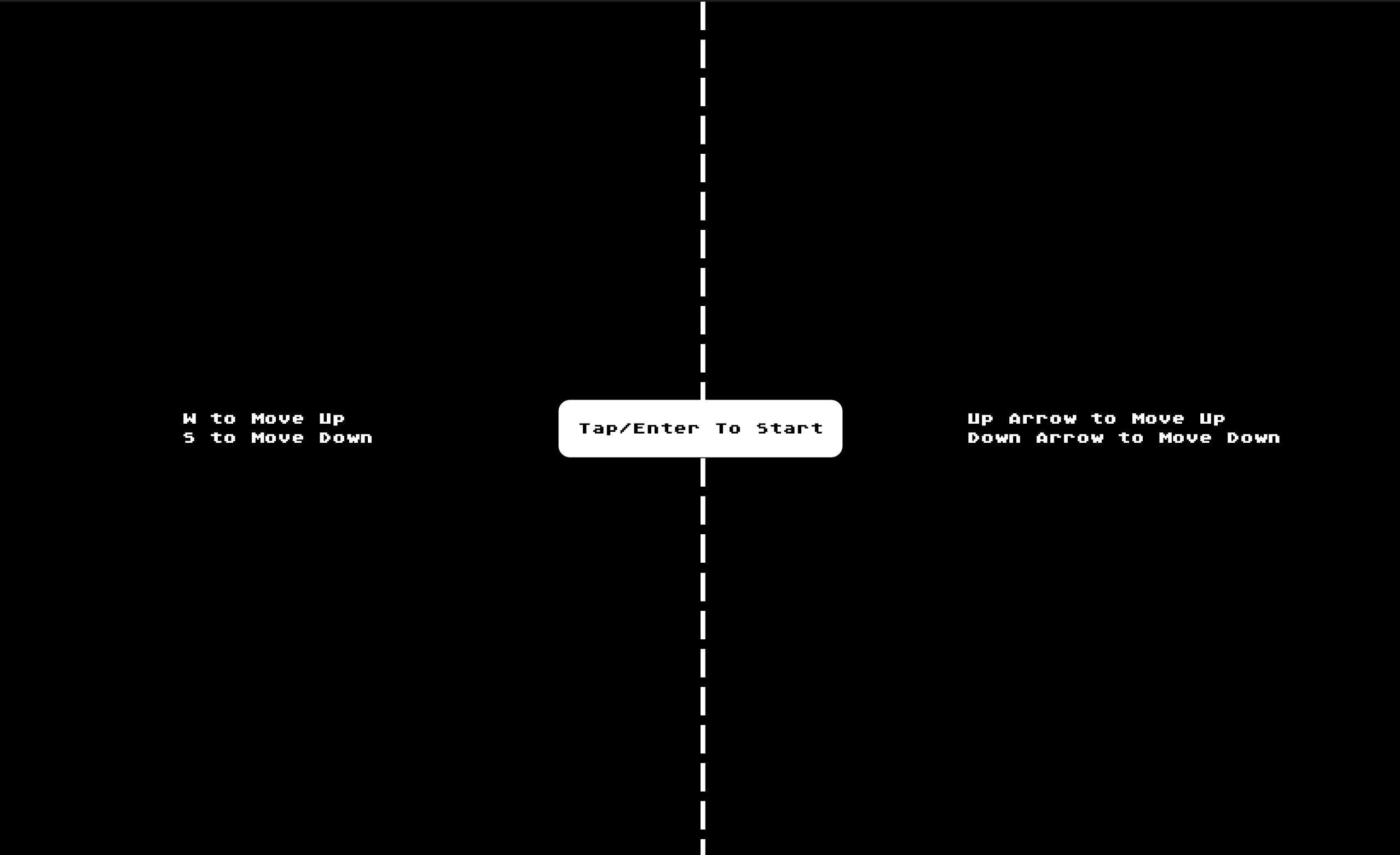 Easy Pong Instructions Screen