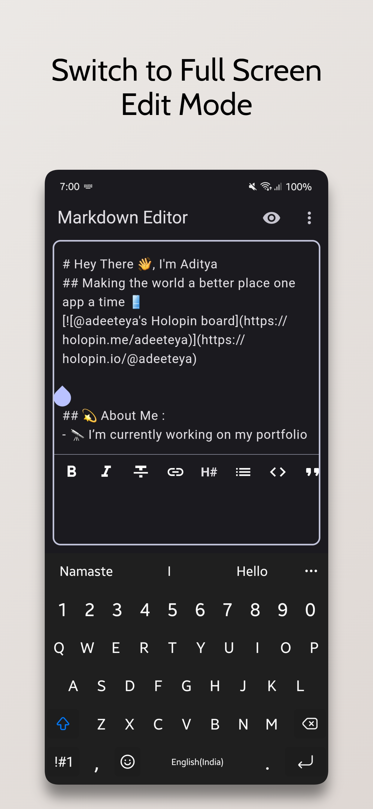Screenshot 6 of Markdown Editor — opens full size