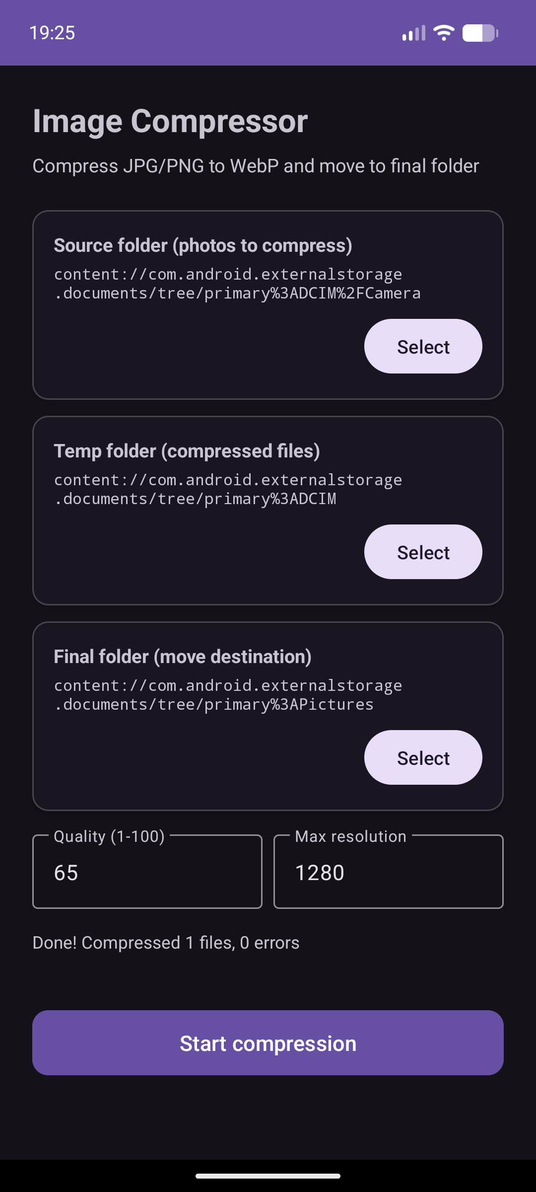 ImageCompressor screenshot