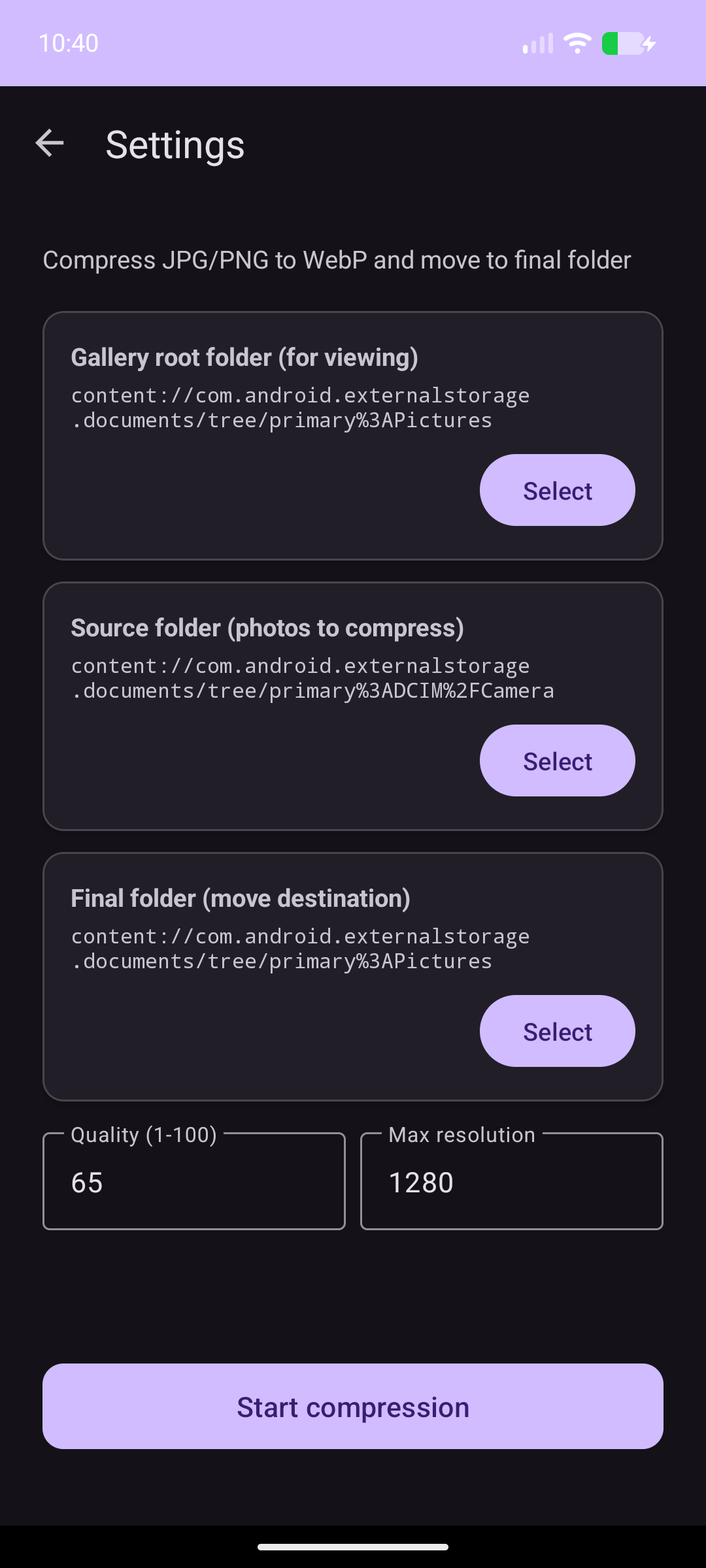 ImageCompressor screenshot