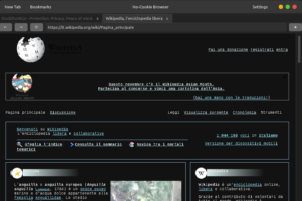 No-Cookie-Browser screenshot