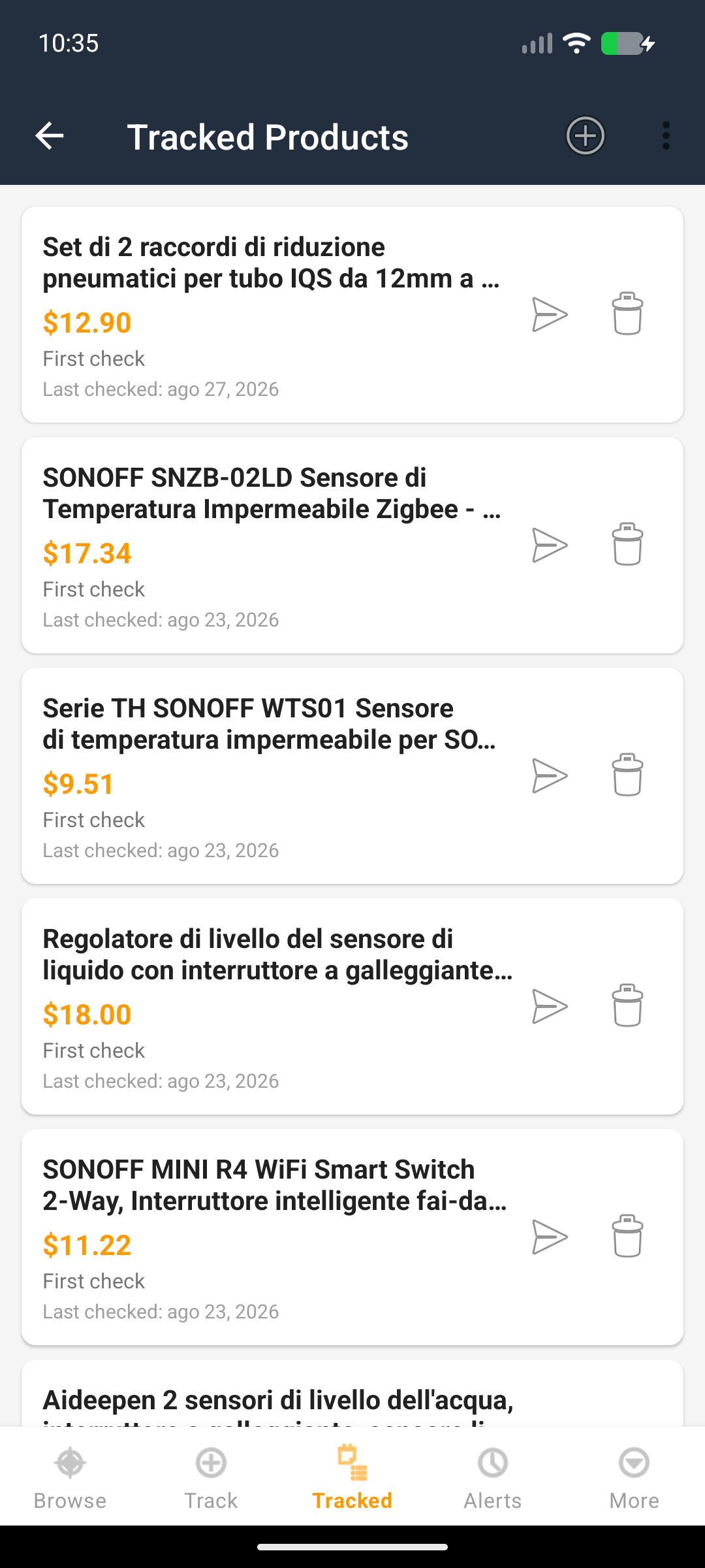 amazon-tracker screenshot