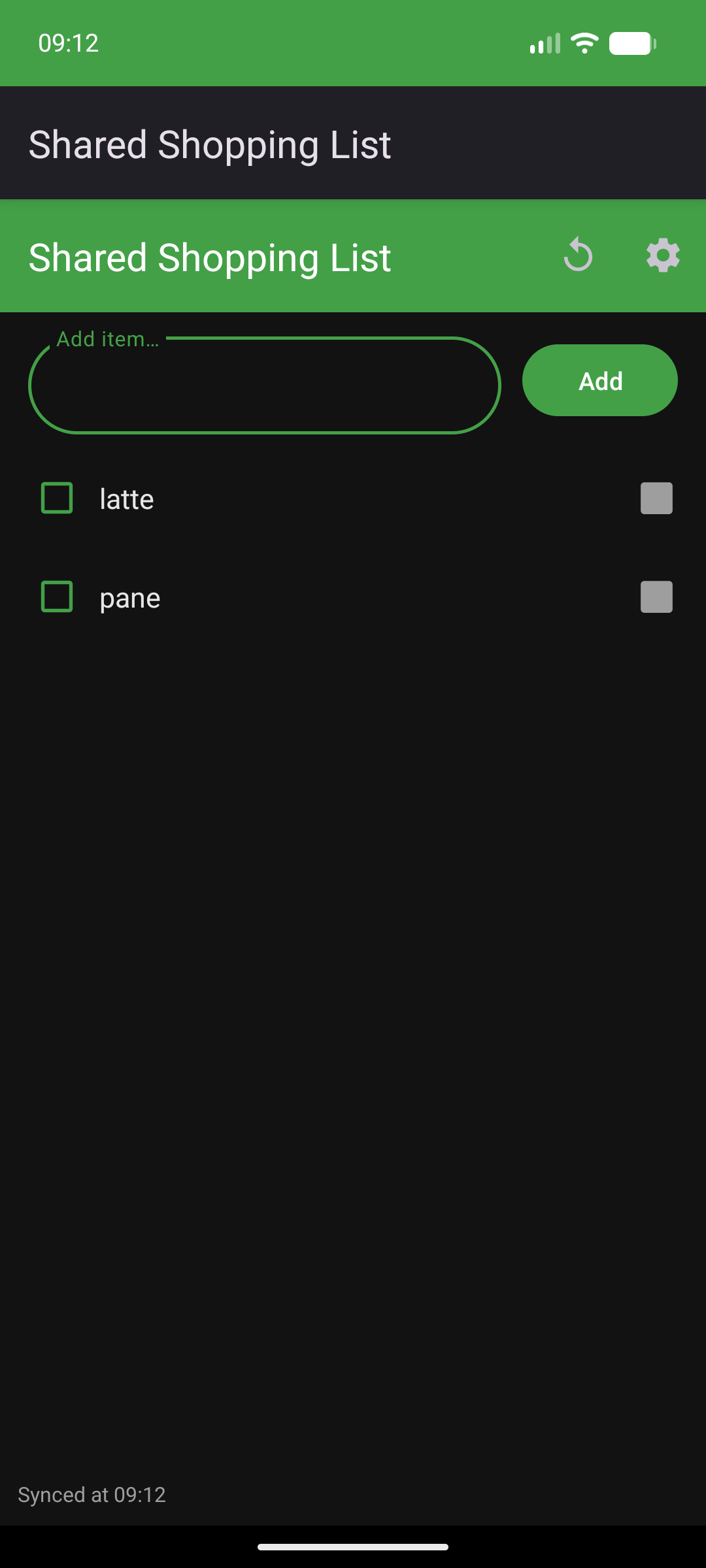 shared-shopping-list screenshot