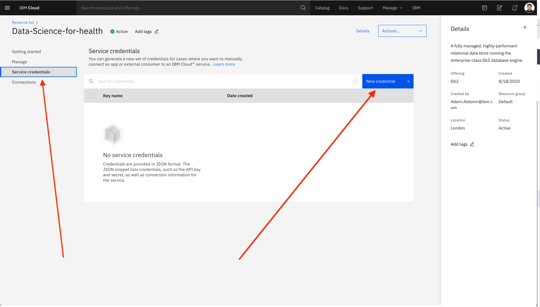 Db2 On Cloud Credentials