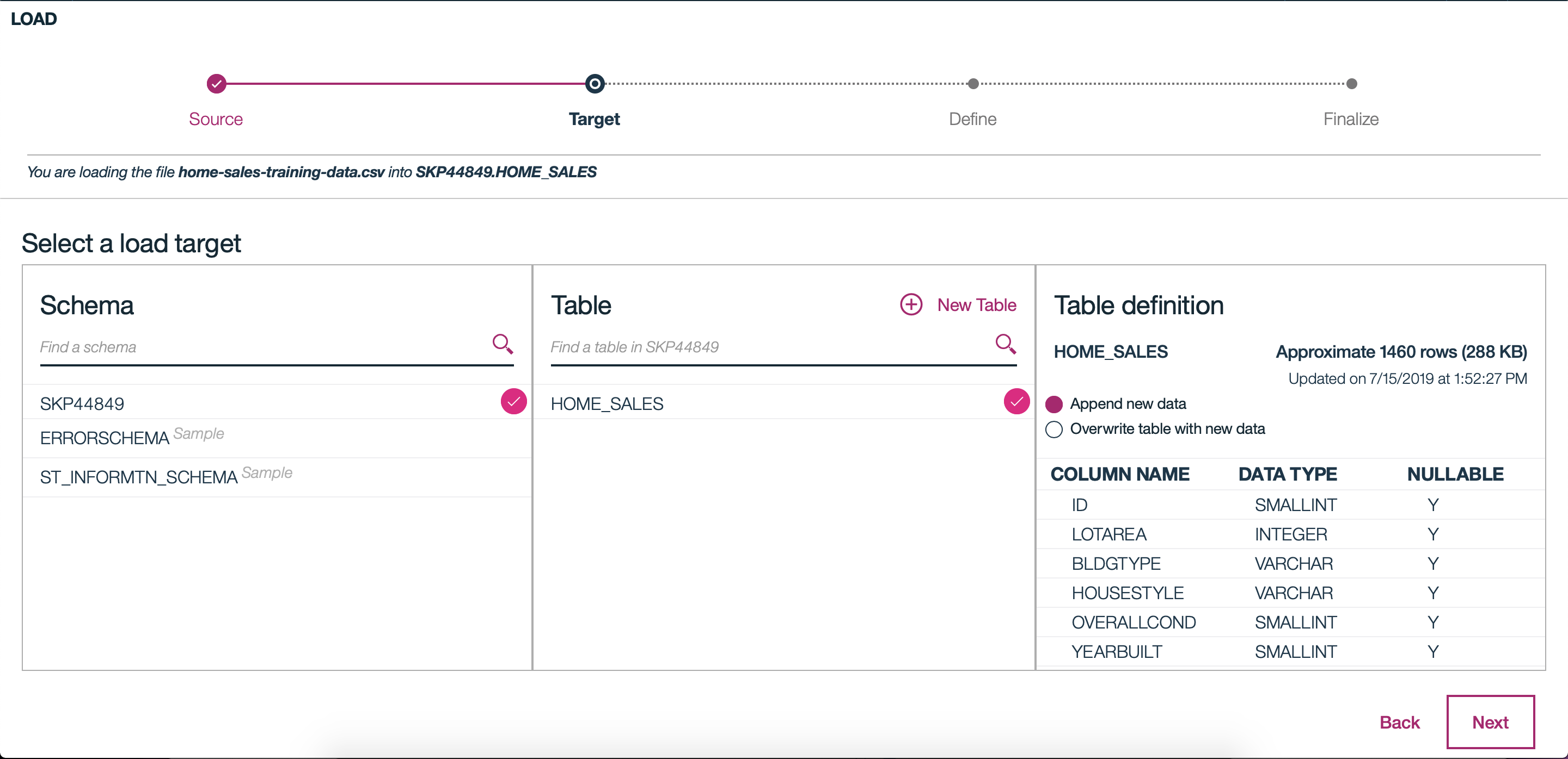 Create Table