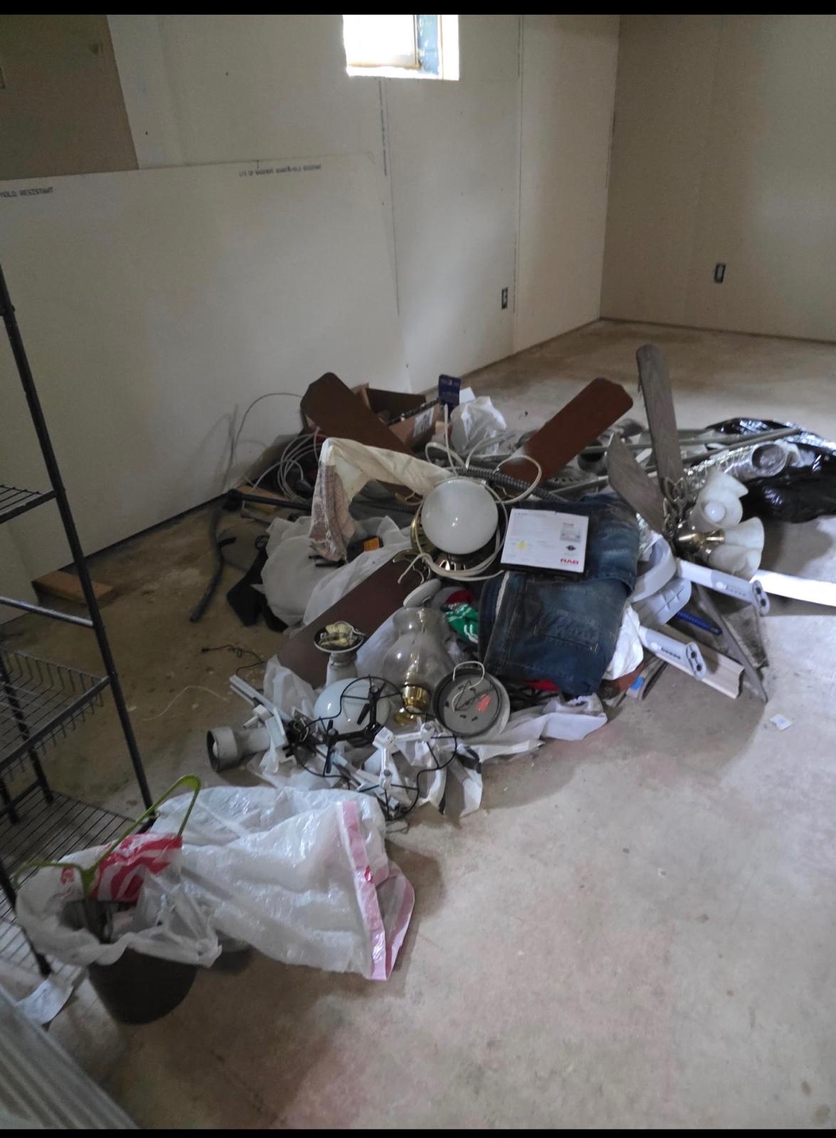 Basement cleanout debris