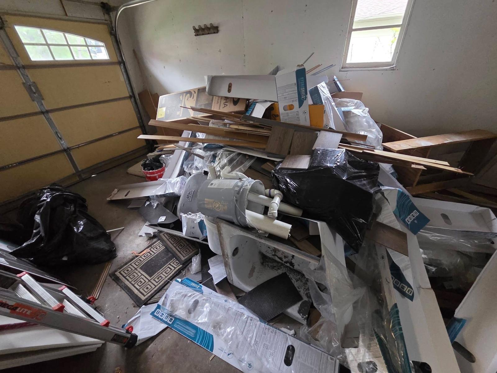 Garage cleanout debris