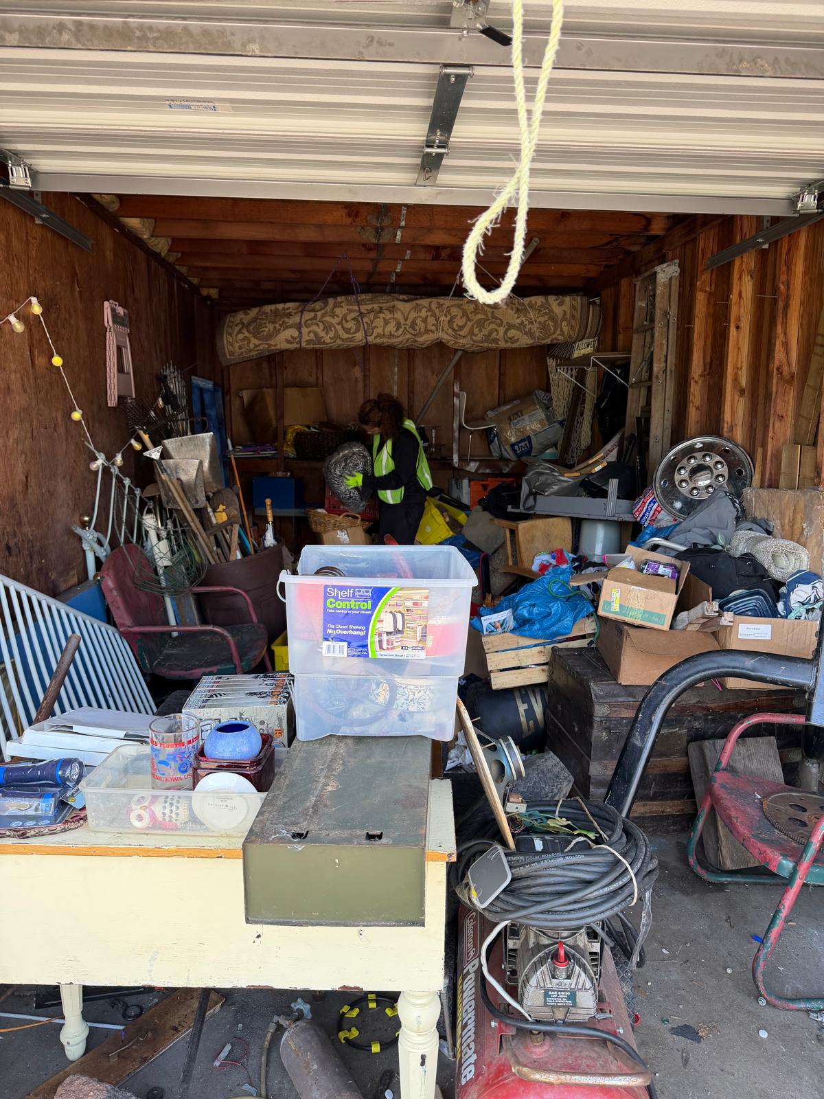Garage cleanout in progress