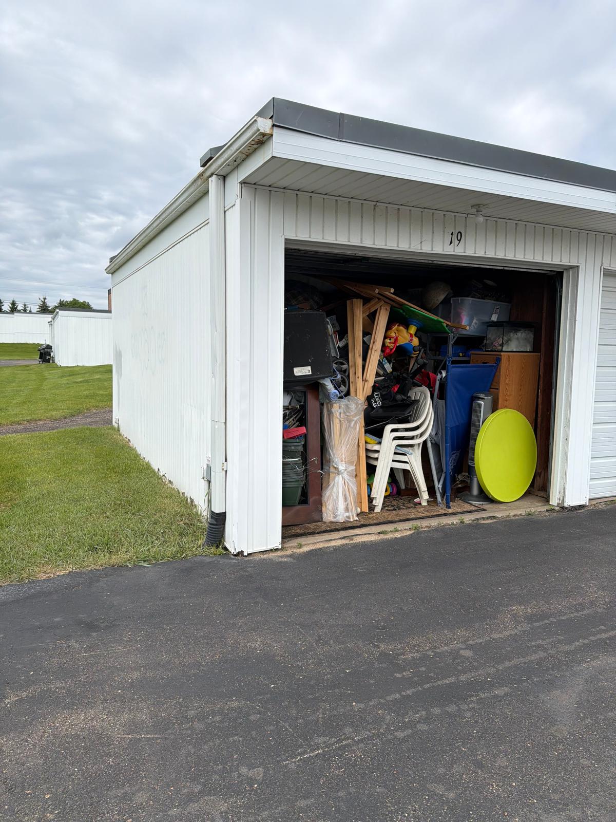 Storage unit cleanout before pickup