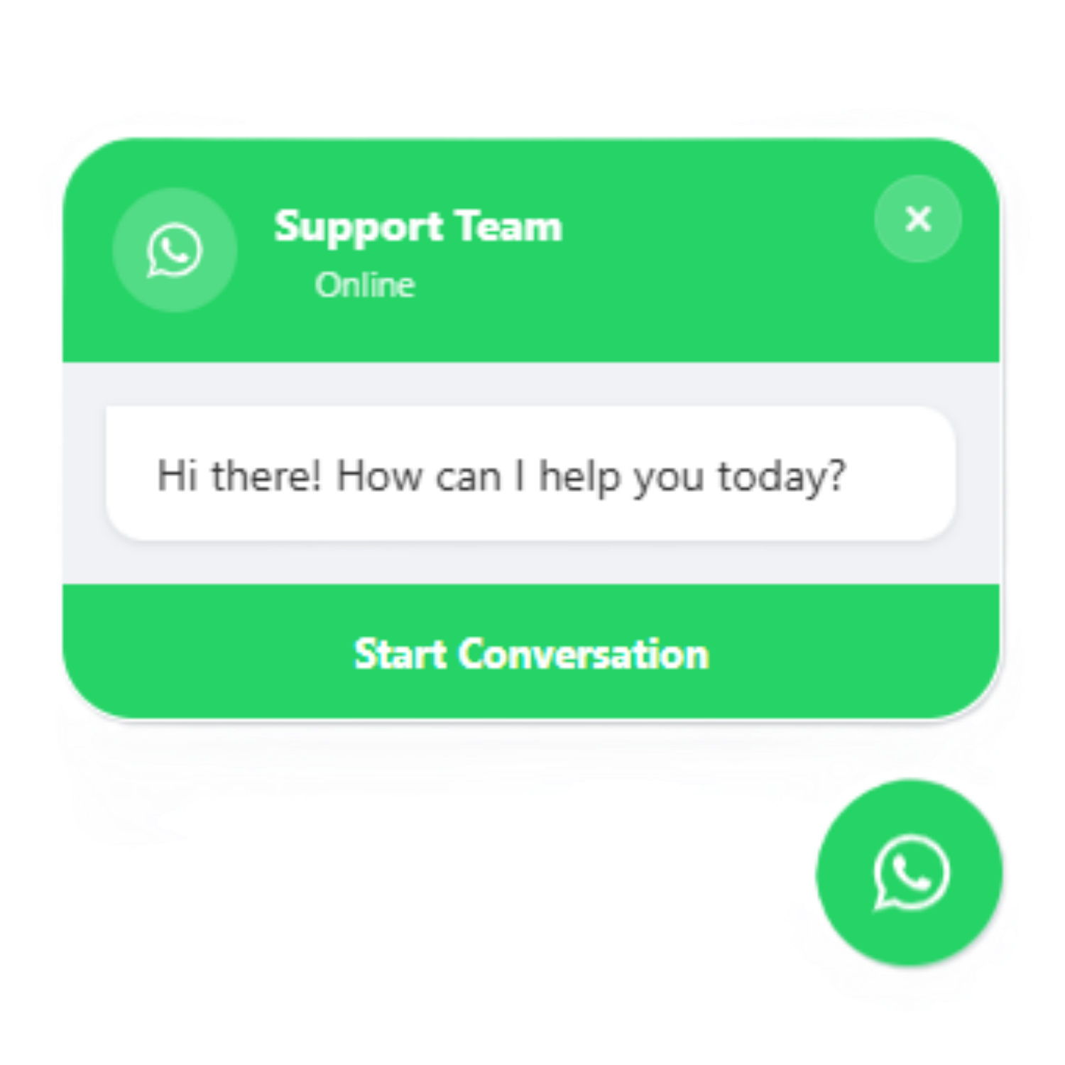 WhatsApp Floating Button Preview