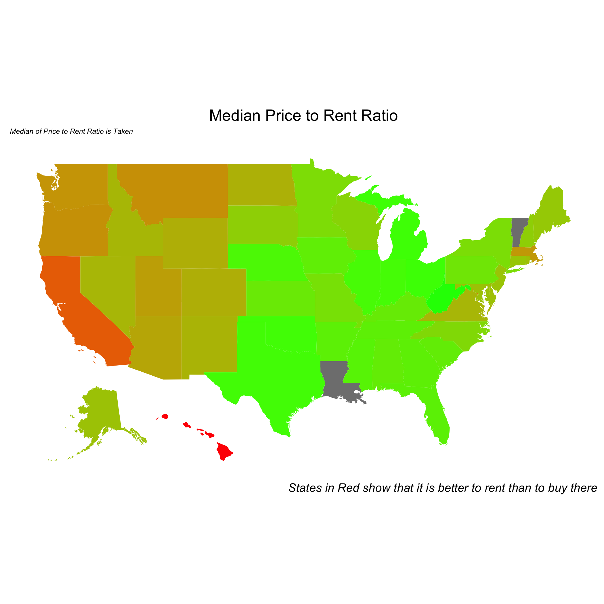 Exploratory Data Analysis of the Zillow housing data using fiftystater