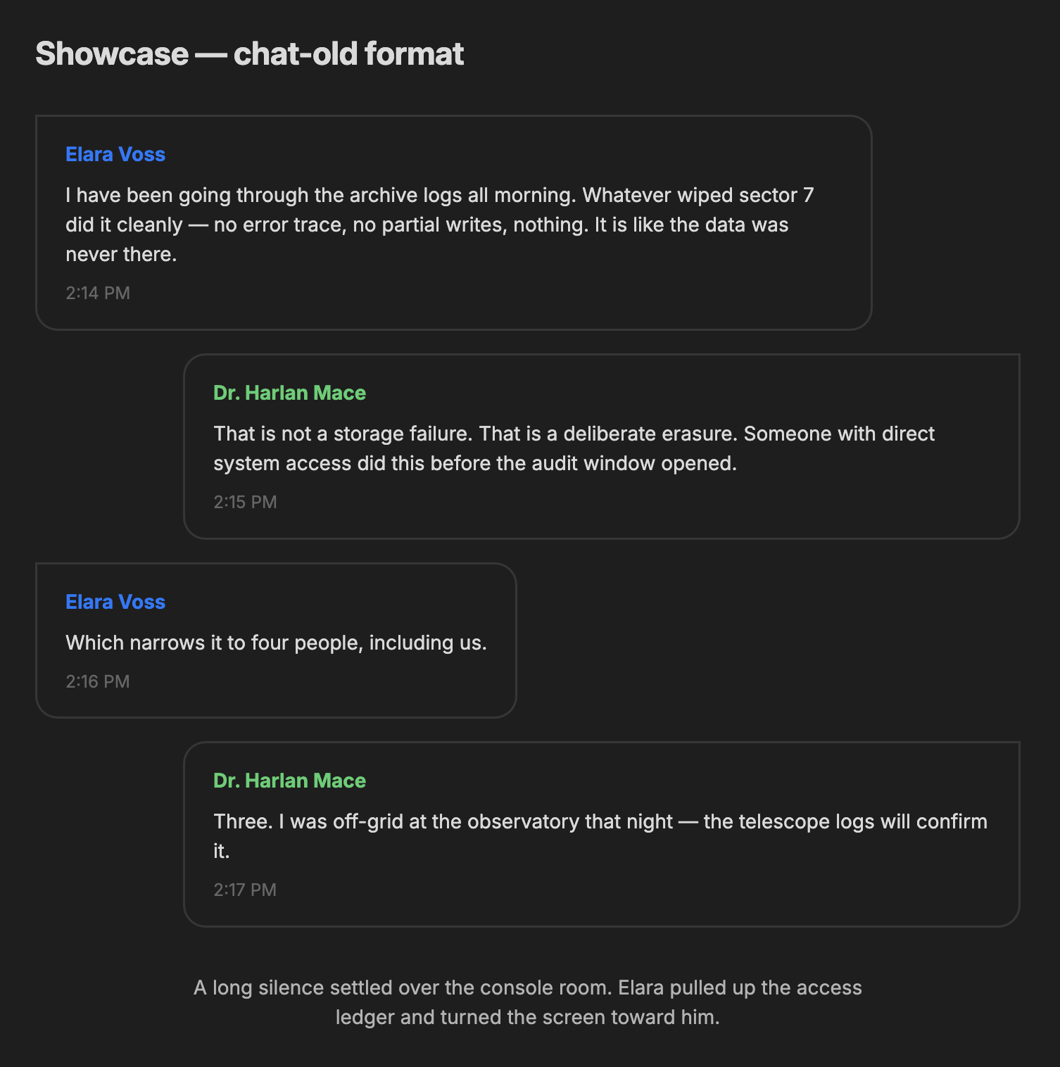 Chat View chat-old Format