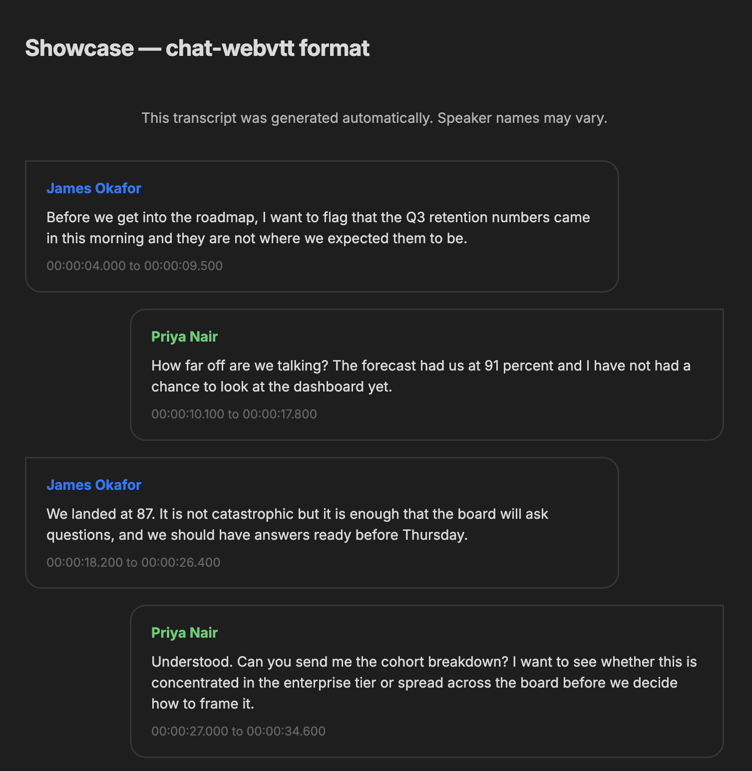 Chat View WebVTT Format