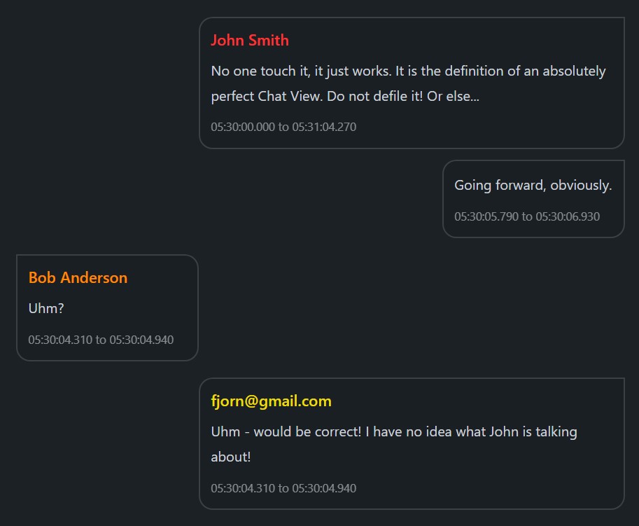 Chat View WebVTT Preview