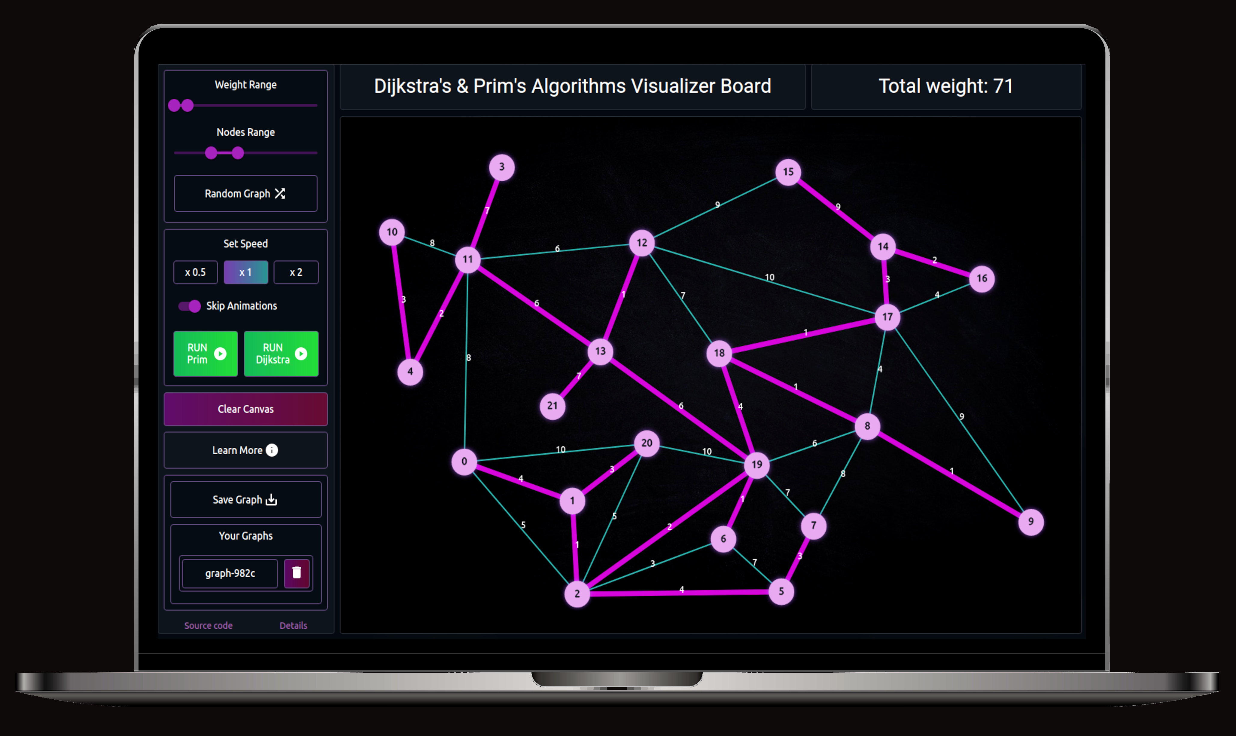 Dijkstra's & Prim's Algoritms Visualizer