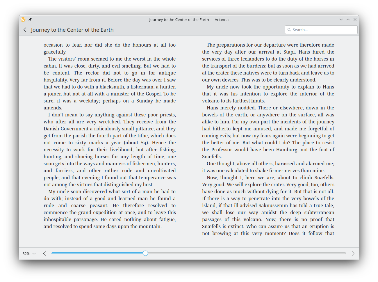 Screenshot of the epub reader