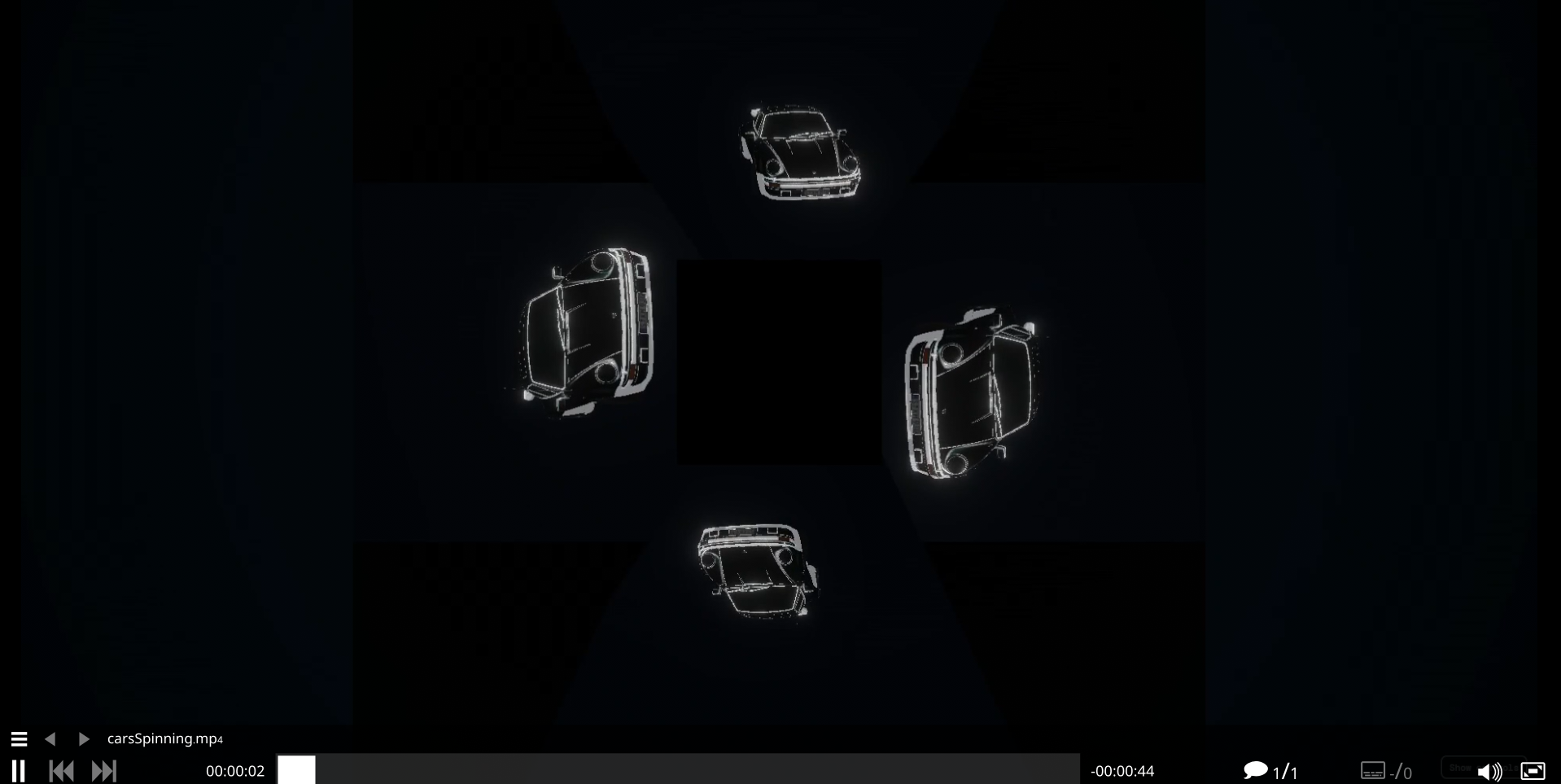 Four synchronized views for the Pepper's Ghost reflector
