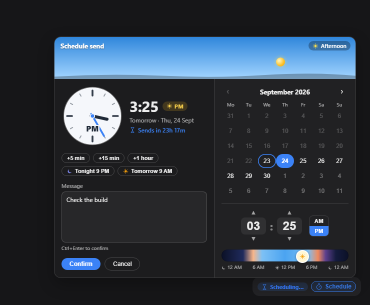 The scheduler by day