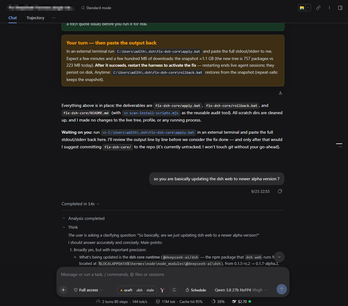 Verbose transcript
