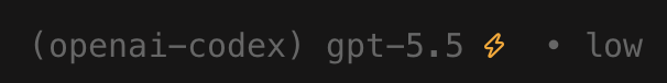 inline icon with model name for fast mode