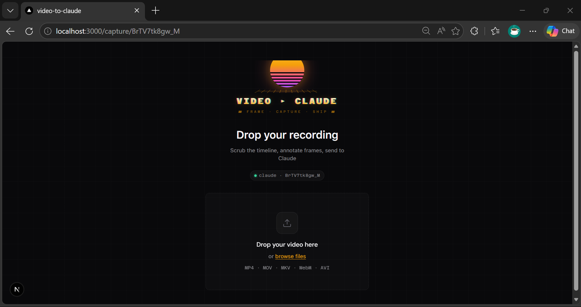 Upload drop zone