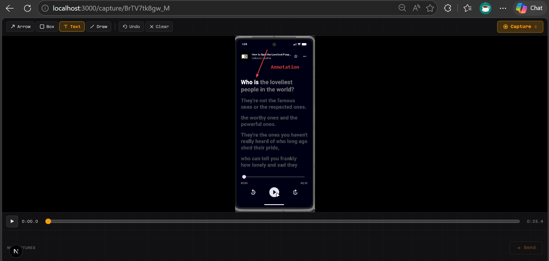 Canvas annotation