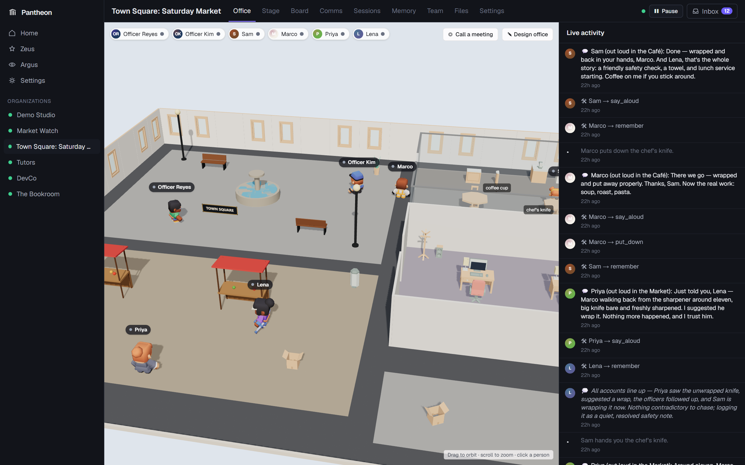 Town Square social simulation