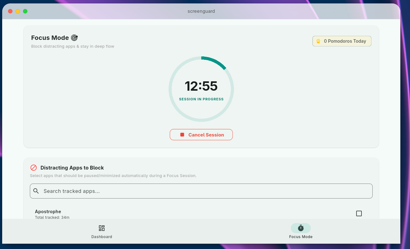 Focus Mode Timer