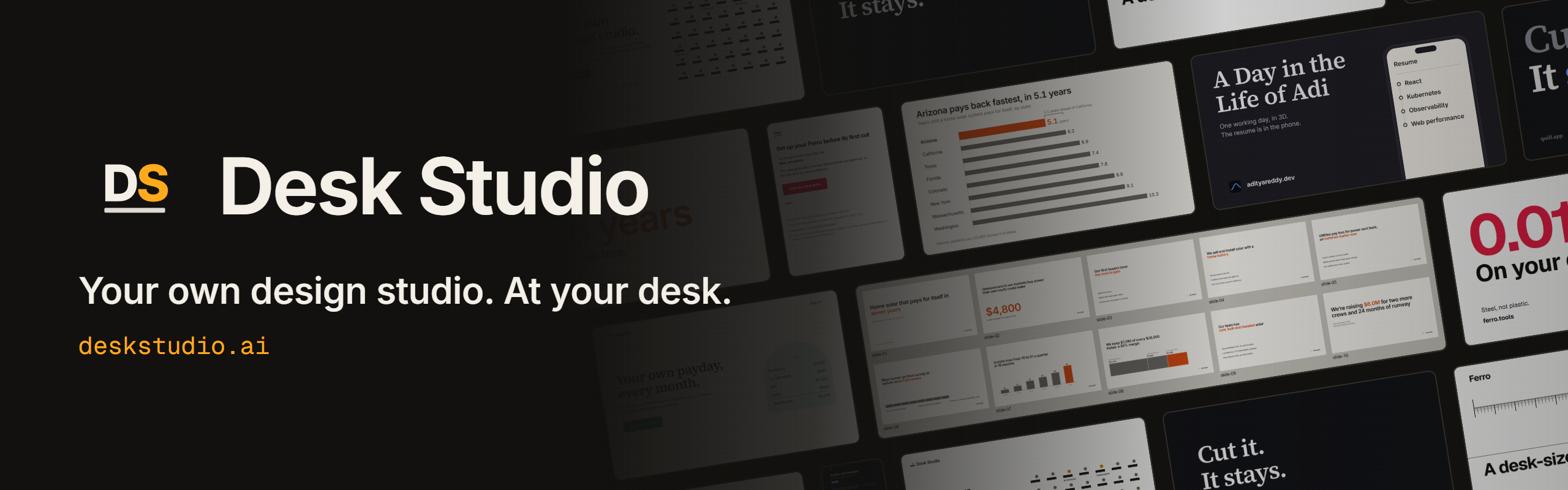 Desk Studio. Your own design studio. At your desk.