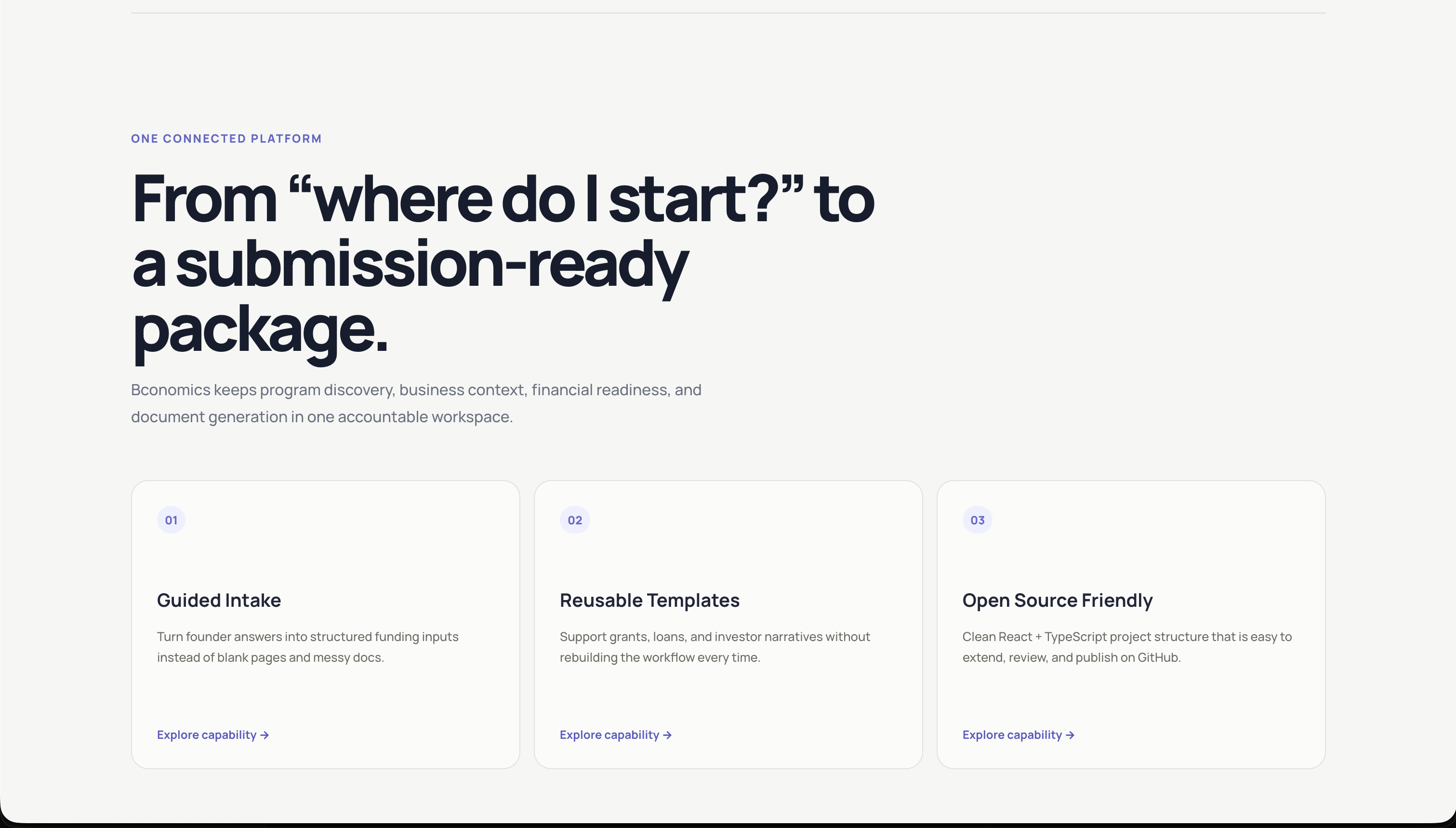 OpenBcon dashboard workspace