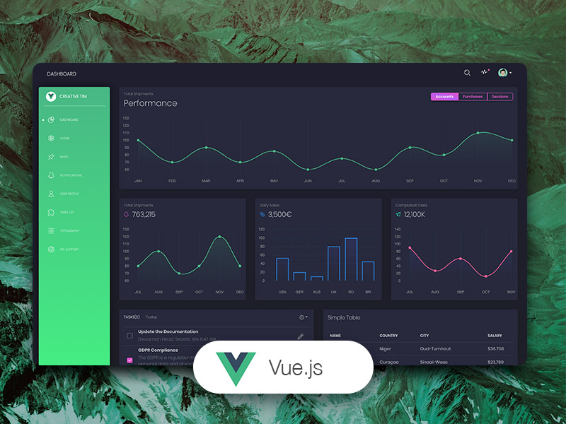 Black Dashboard - Vue Version, product thumb image.