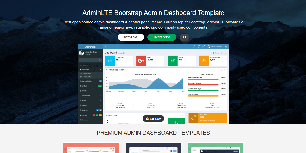 AdminLTE Admin Dashboard - Product Screen.