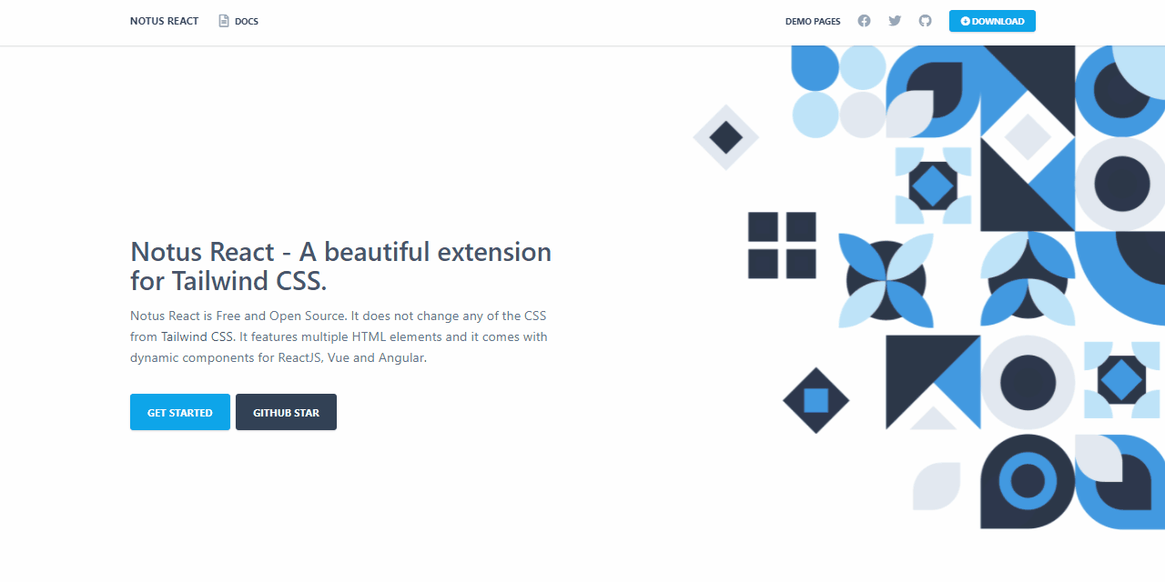 Next.js Template - Notus, crafted with Tailwind CSS (Free Product).