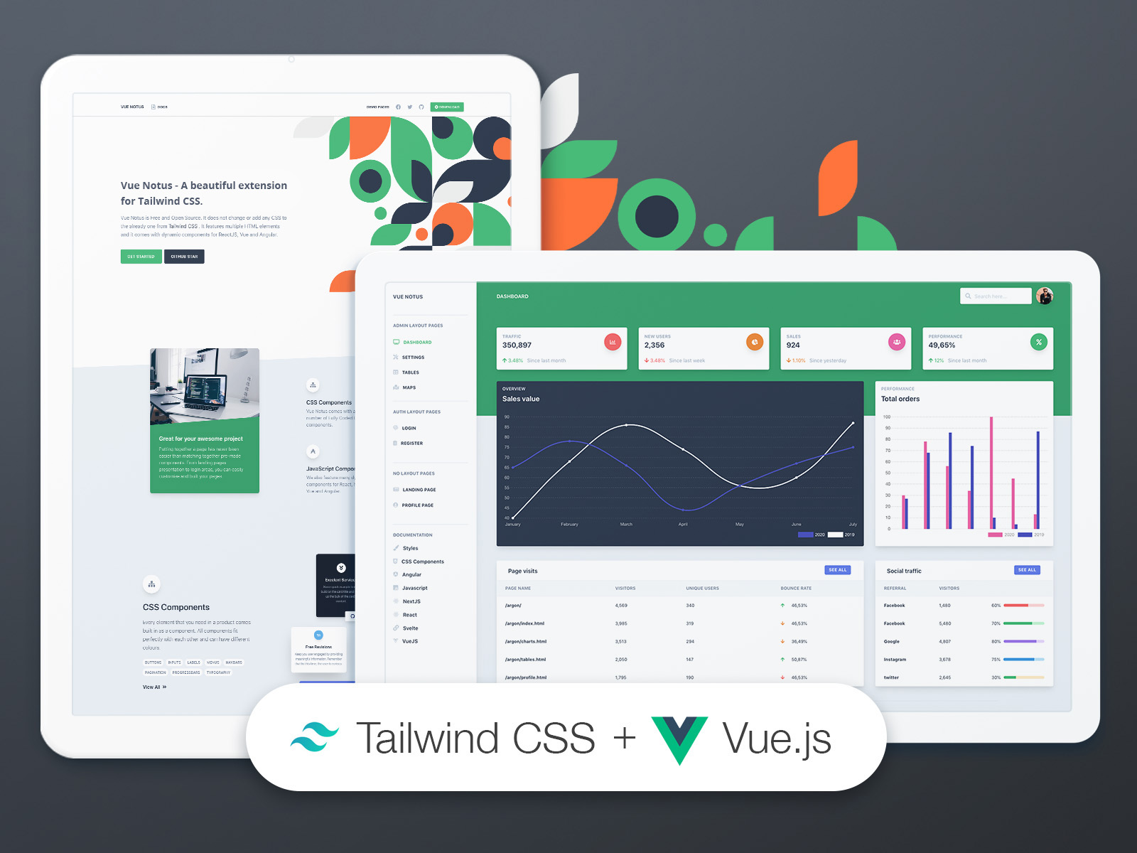 Tailwind CSS Vue - Free starter provided by Creative-Tim.