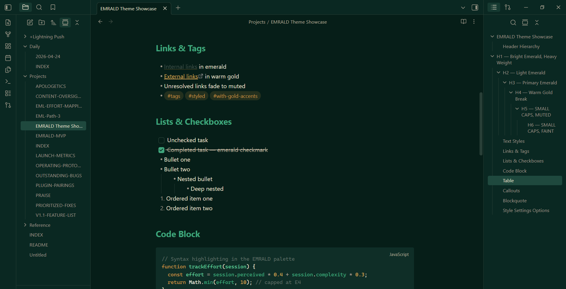 Dark — Headers & Text