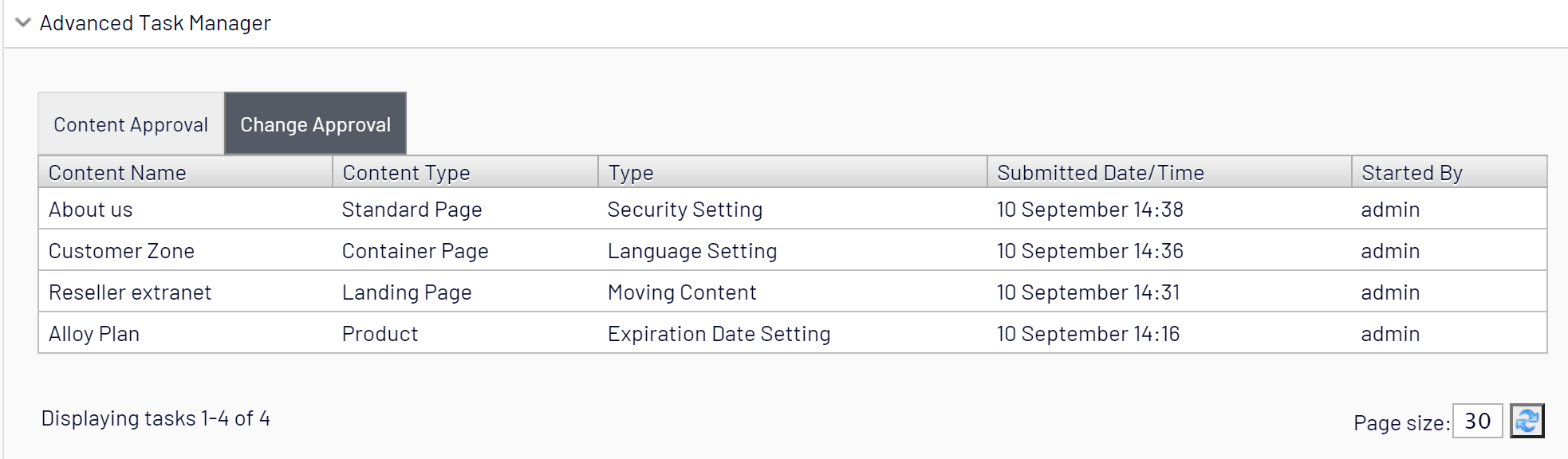 Advanced Task Manager - Change Approval