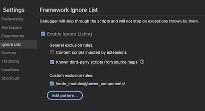 Framework ignore list