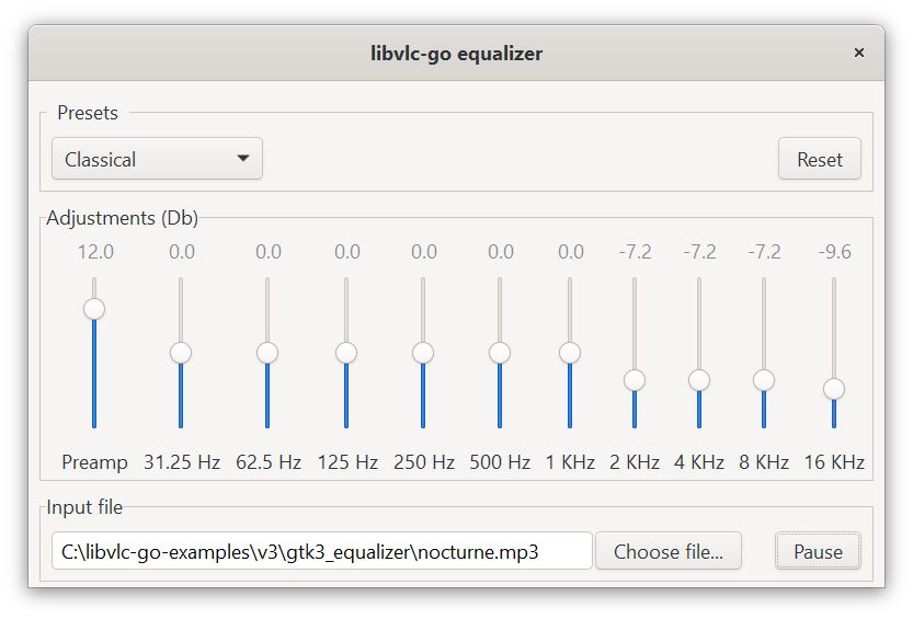 libvlc-go GTK 3 equalizer example