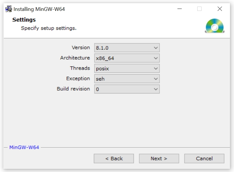 MinGW-W64 install