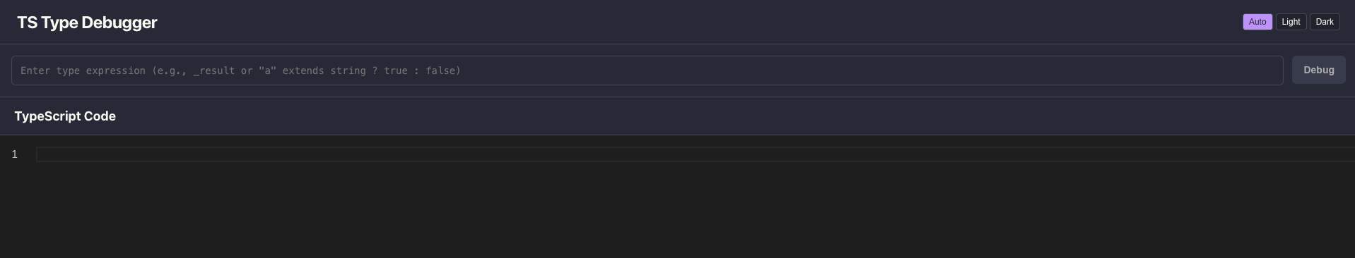 TypeScript Type Debugger Editor Screenshot