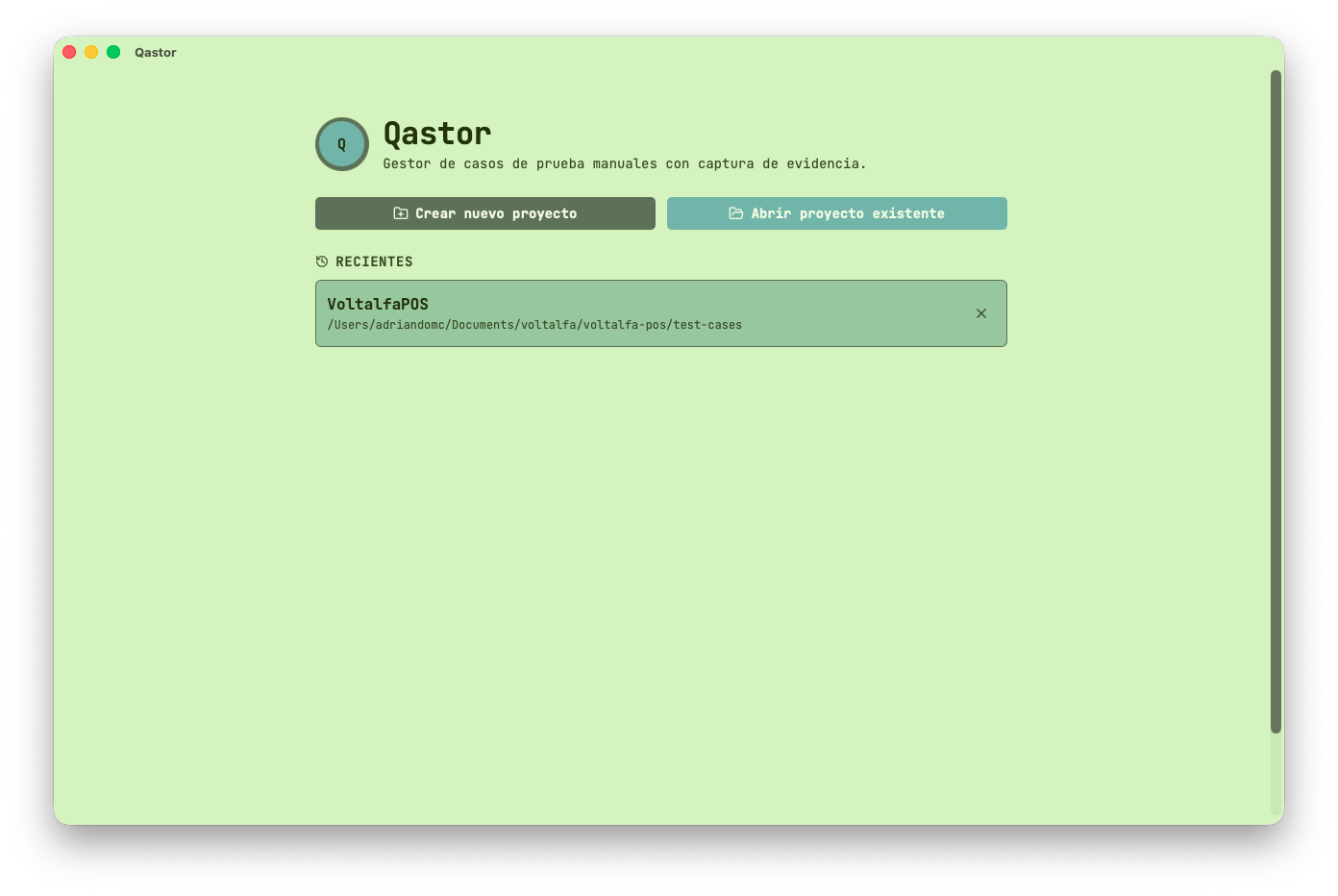 Qastor welcome screen