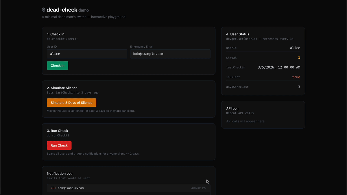 dead-check demo