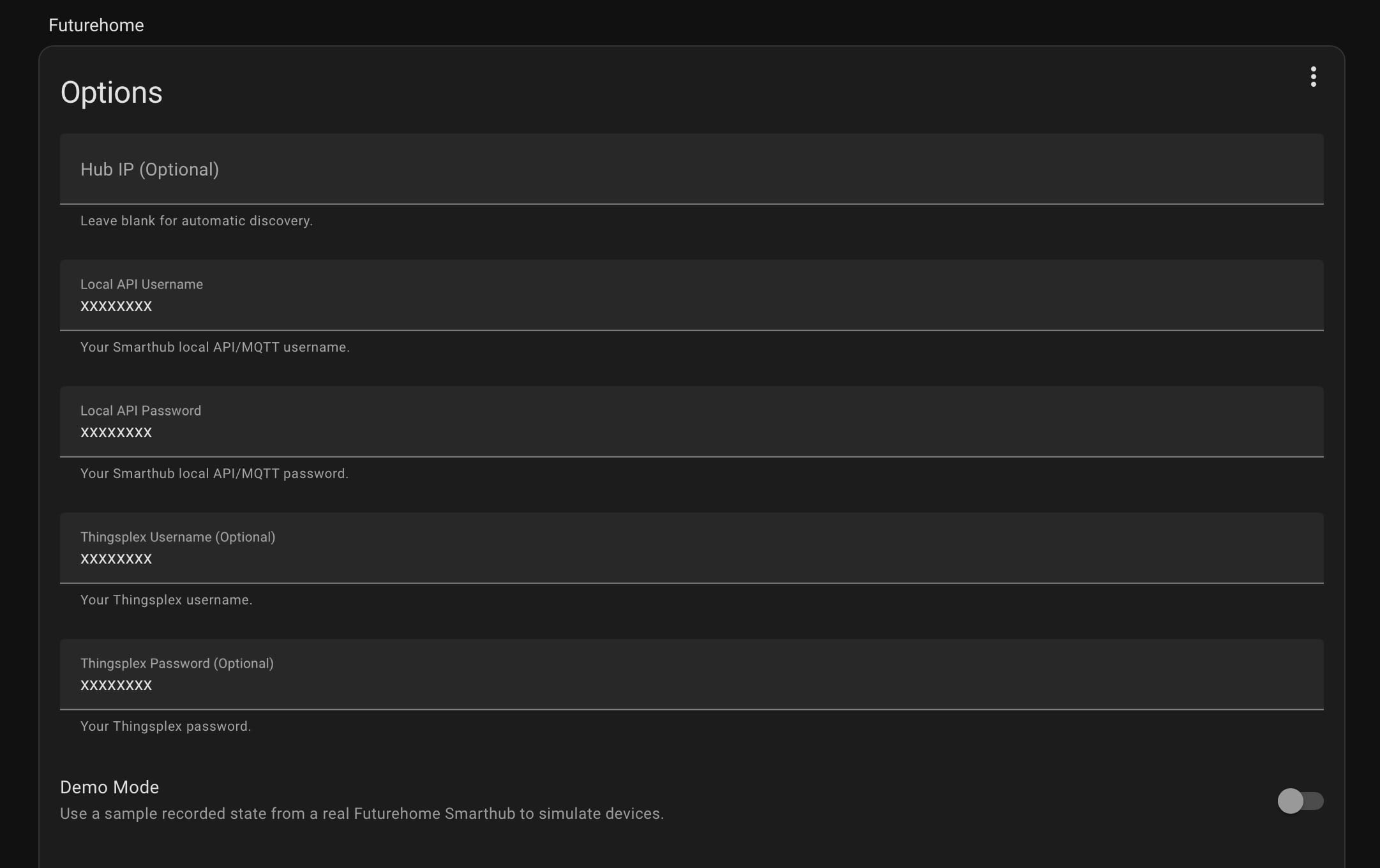 Add-on config screen