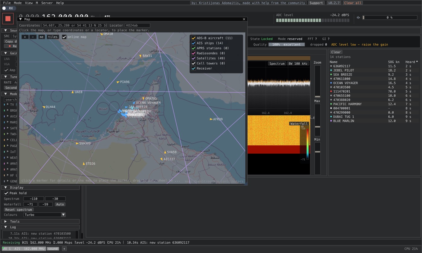 AIS ships on the map
