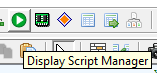 The green play button opens the Script Manager