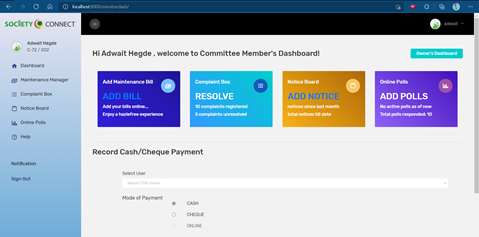 Dashboard - (Committee Member)