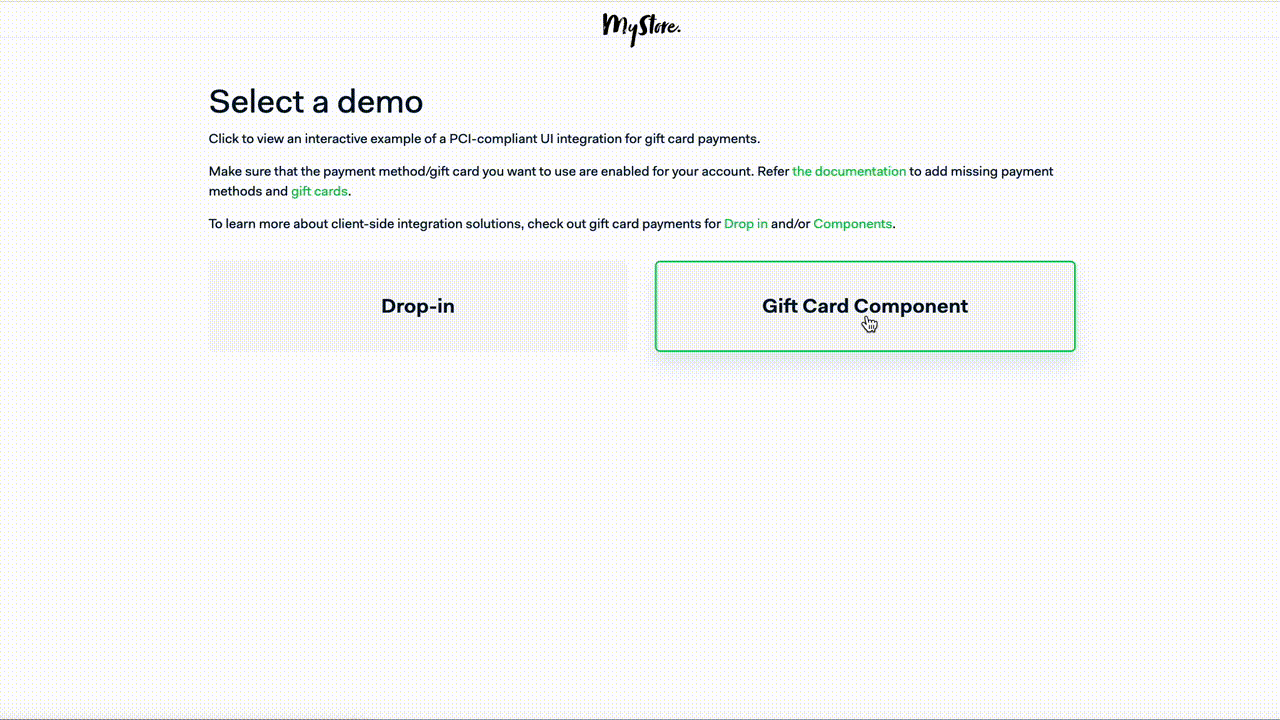 Gift Card Demo