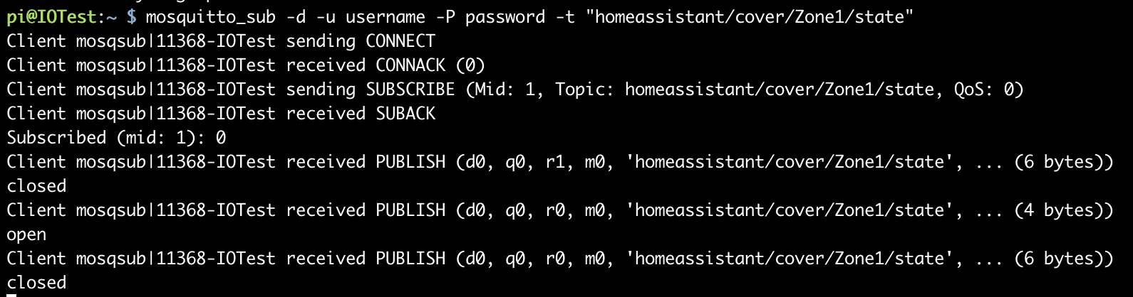 MQTT Topic Success