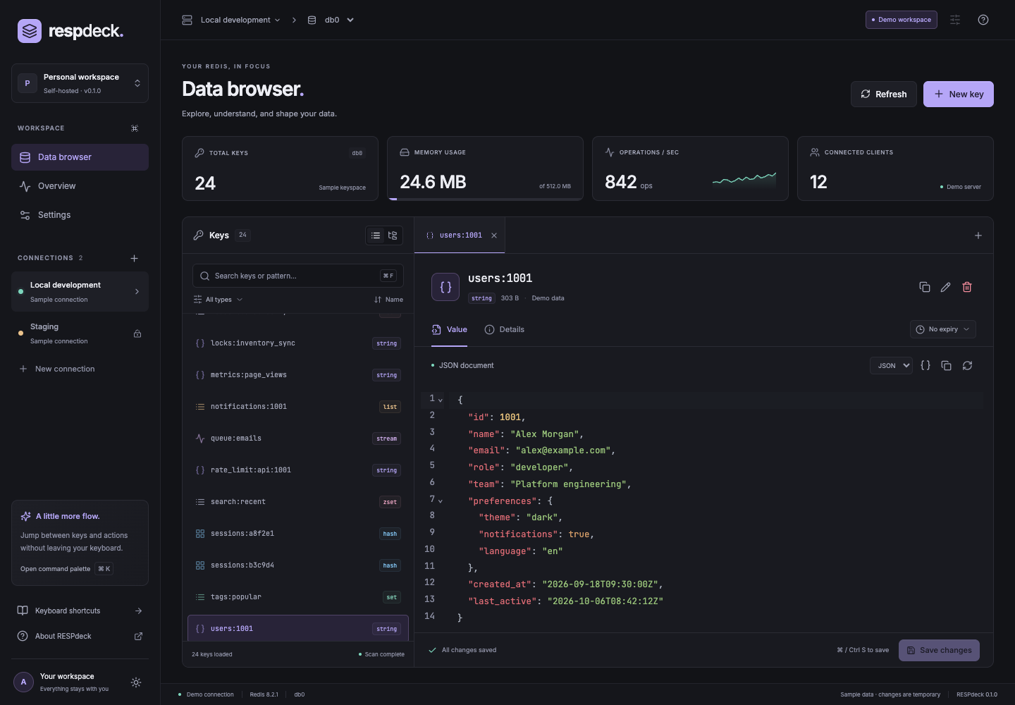 RESPdeck dark workspace