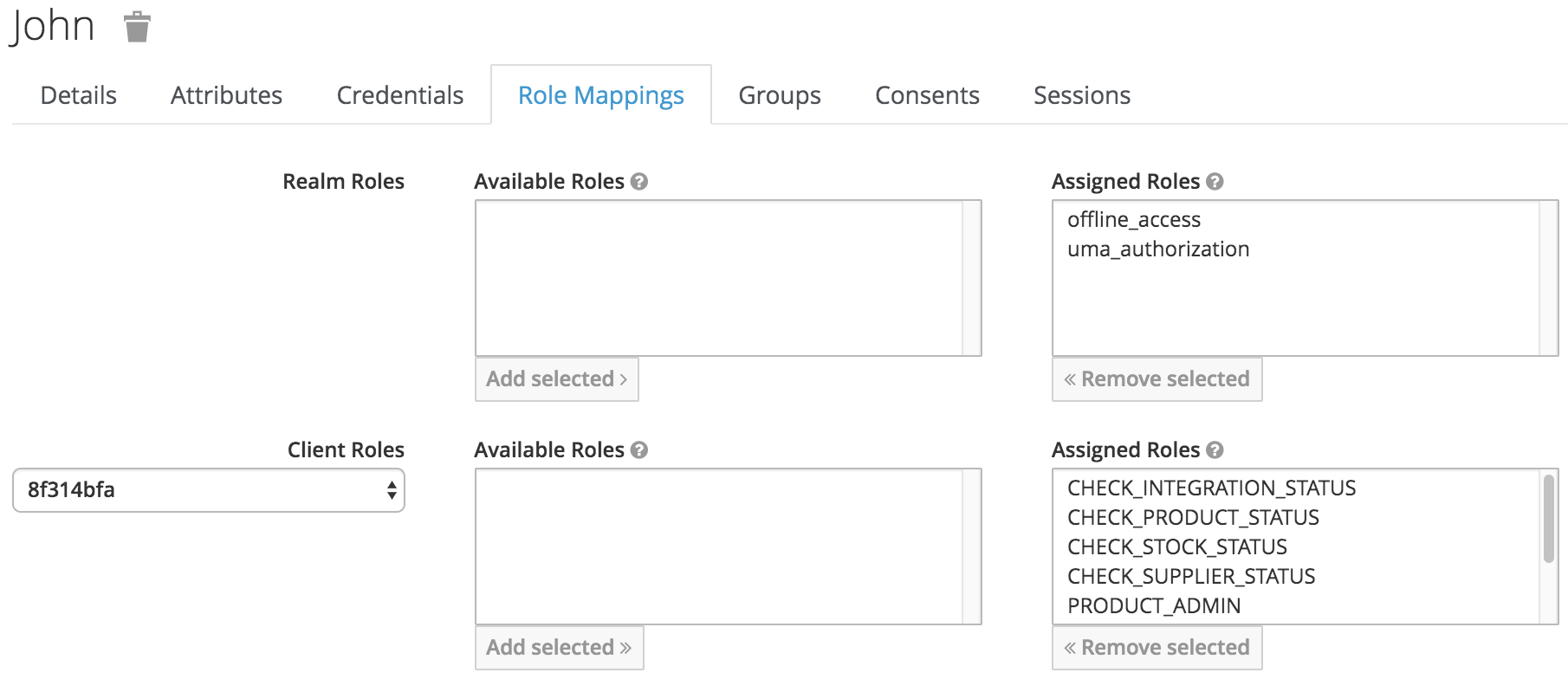 Go to the Role Mappings tab and Assign all roles to the user
